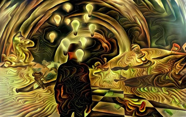 Man in Surreal Desert by Bruce Rolff